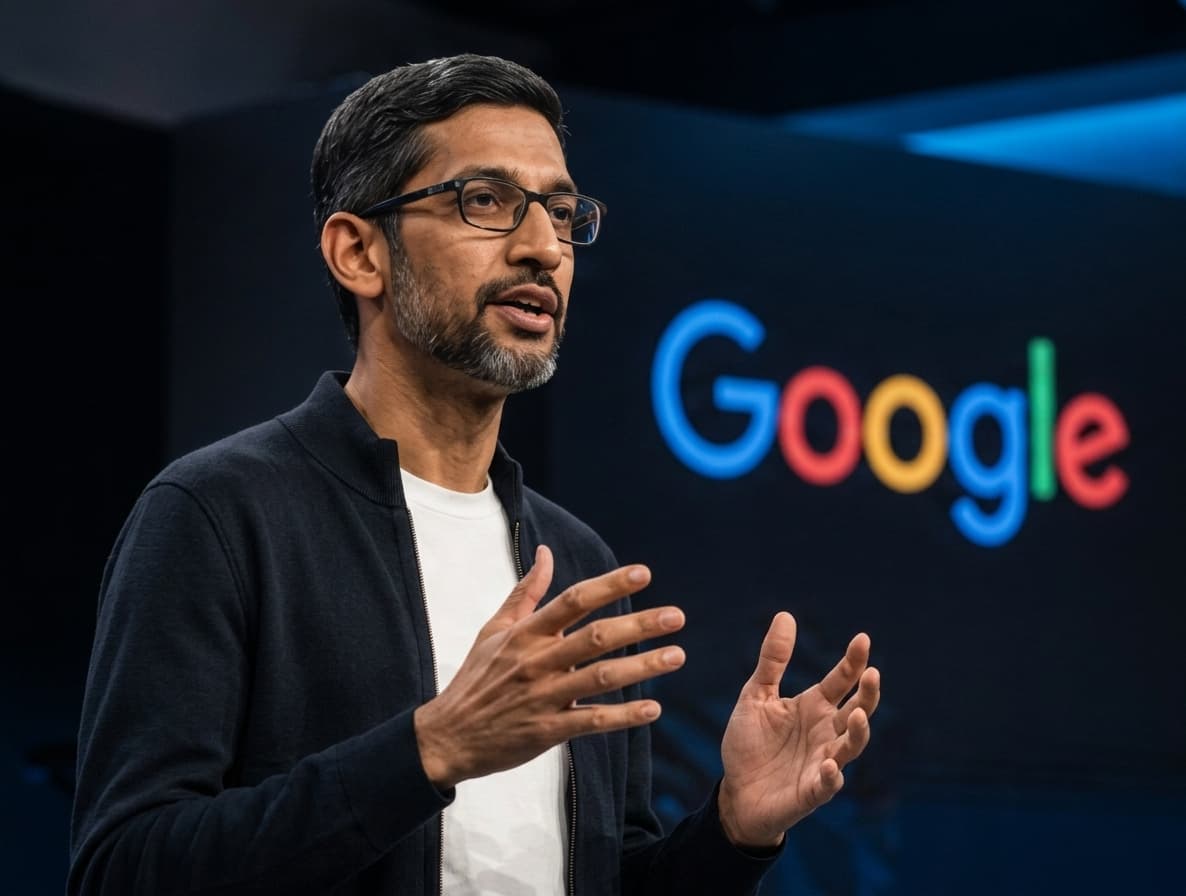 Sundar Pichai presentando novedades de Google Ads